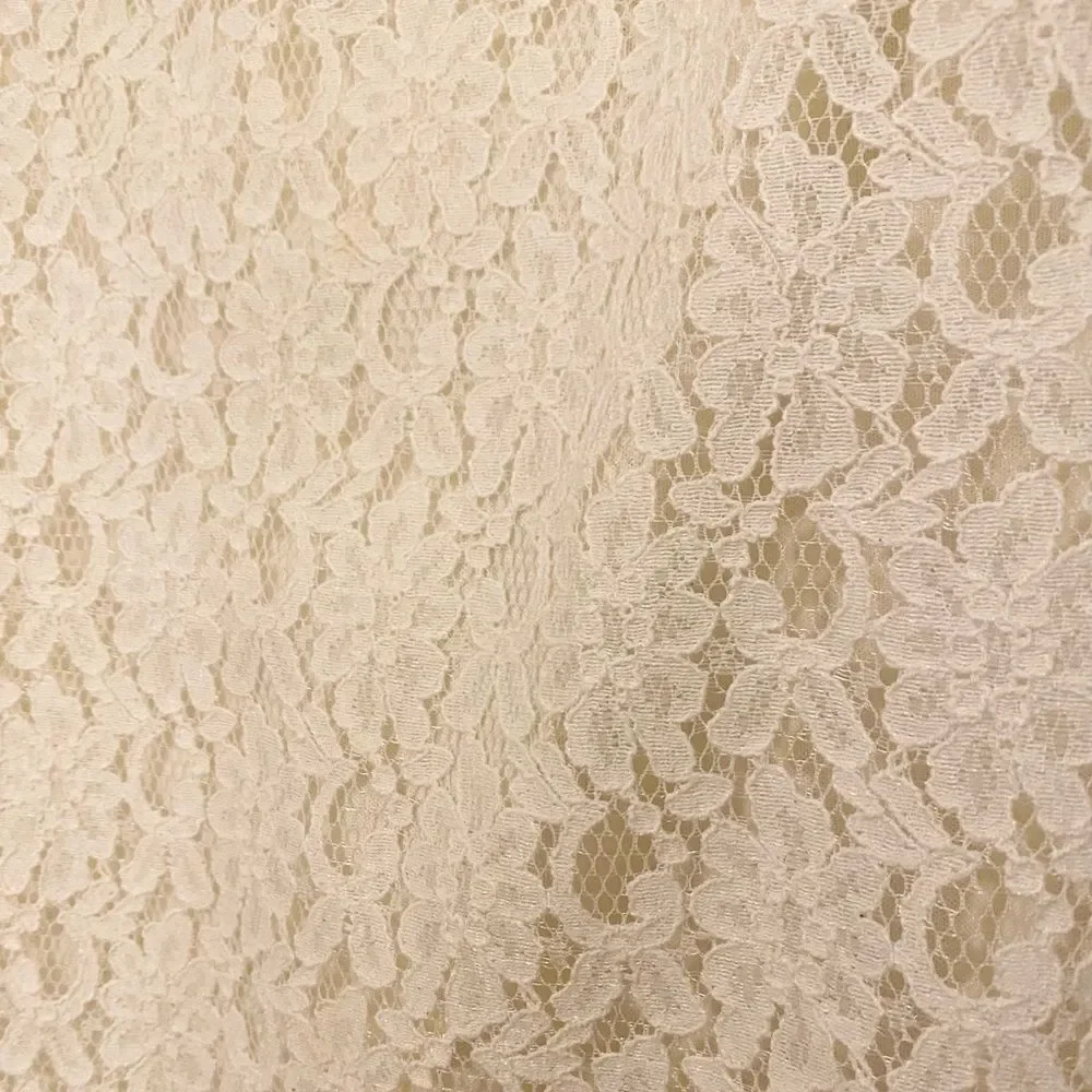 Monteau floral lace off-white cream mini dress or wear as tunic if you want.